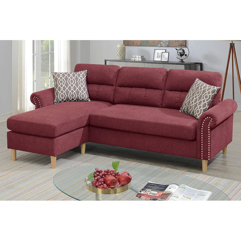 Velvet Reversible Sectional Sofa