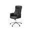 Chaise de bureau pivotante avec hauteur réglable, aspect cuir noir et base en métal pour un travail confortable et ergonomique
