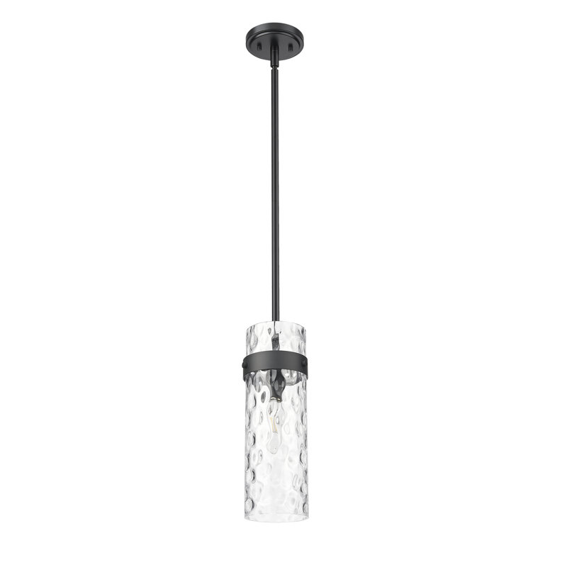 Luminaire suspendu 1 lumière 5,75 pouces Cheryll, Noir mat