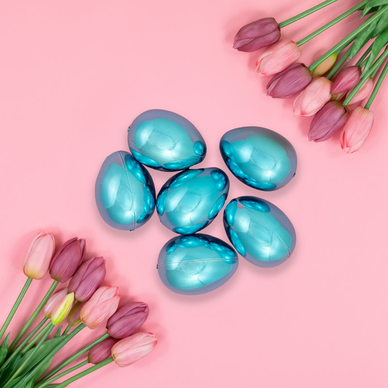 Oeufs de Pâques de taille moyenne bleu métallique