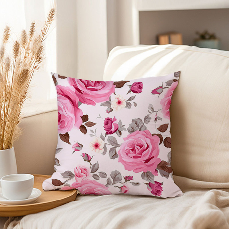 Floral Flower Dreams Pattern VI Throw Pillow Cover, Square 18"