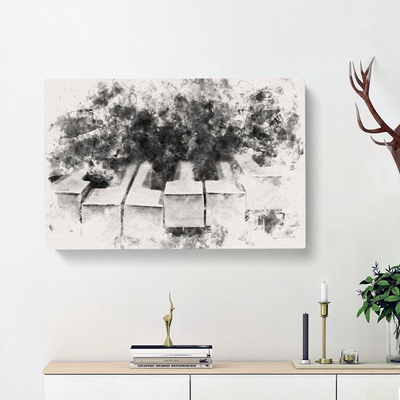 Broken Piano Keys Abstract - Wrapped Canvas, 40cm H x 60cm W x 3cm D