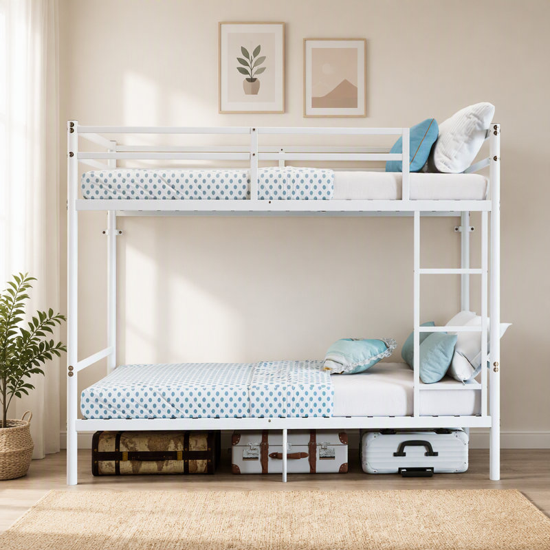 Bunk Bed with Ladder and Guardrail