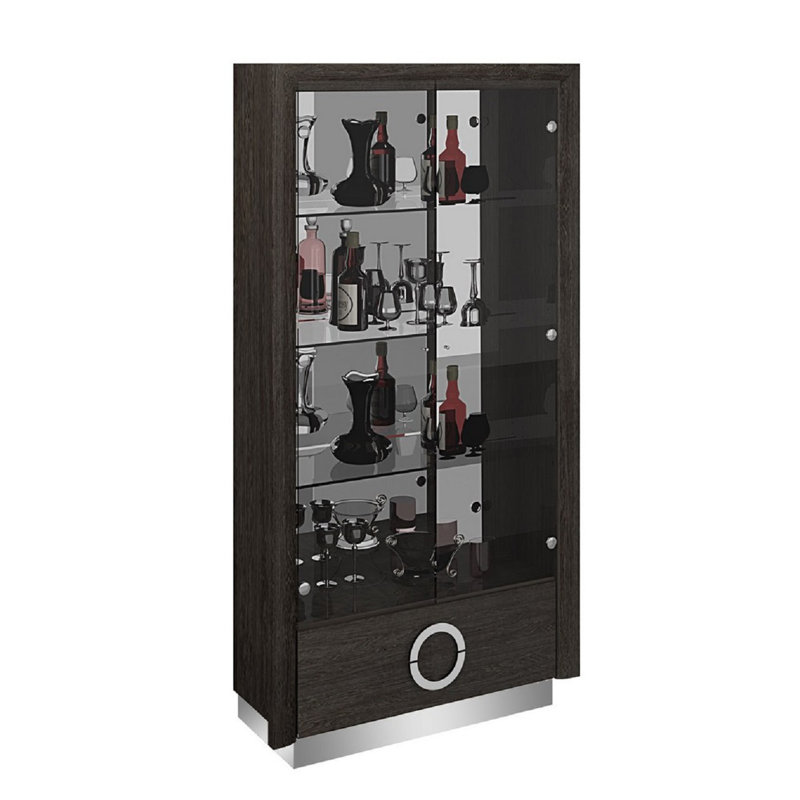 Armoire d'appoint 68 po avec tiroir gris et argent Willandra