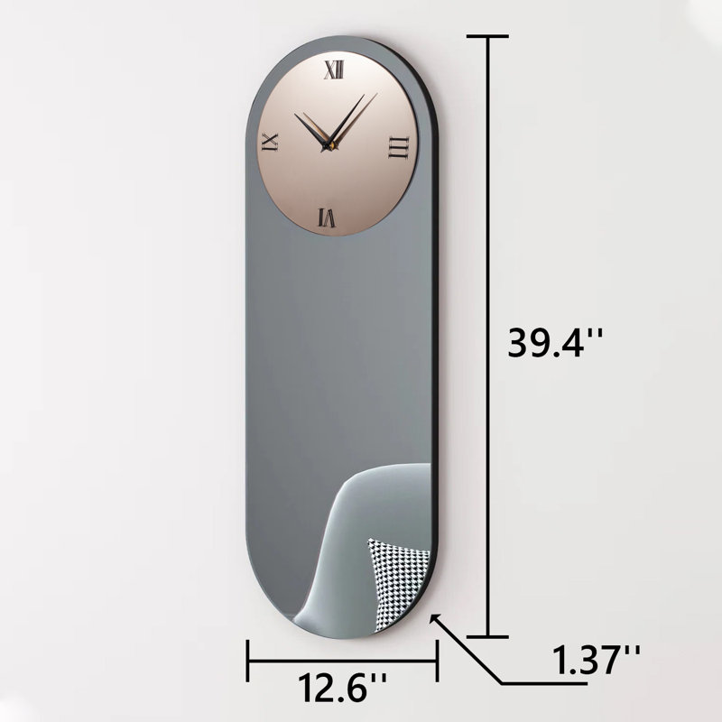 Jeni Mirrored Oval Wall Clock