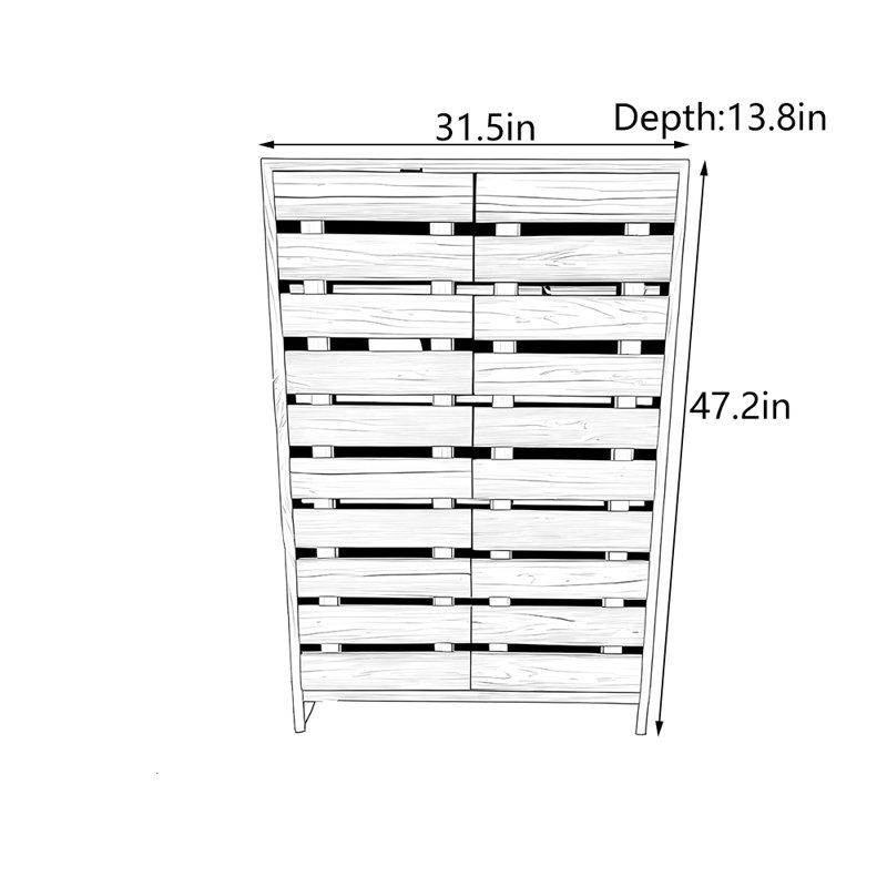 Armoire en bois massif de style Wabi-Sabi