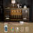 55"W Sideboard Cabinett with Sliding Barn Doors, Coffee Bar Cabinet with Wine Racks, Buffet Cabinet Table with LED Lights-1257371695