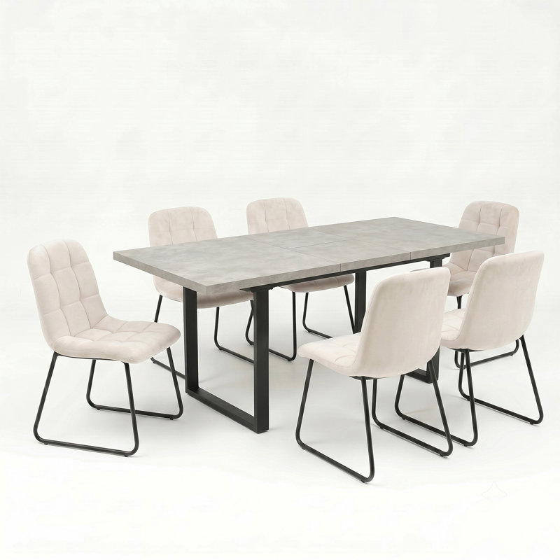 6 -Person Extendable Dining Set, White