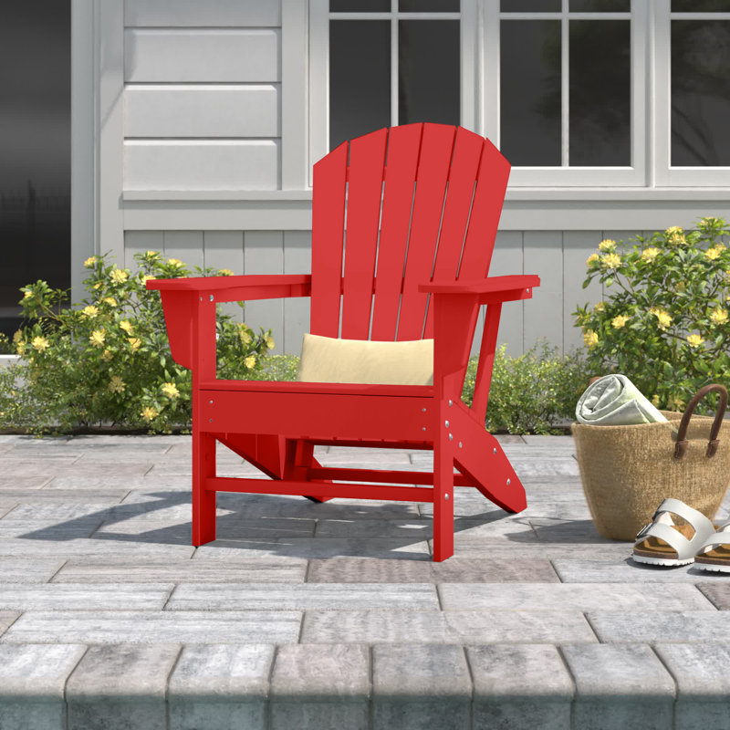 Chaise Adirondack en plastique Abril, Rouge