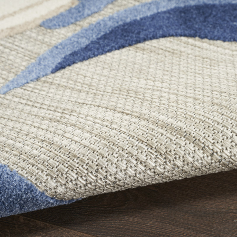  Aloha 2' x 3' Blue Grey Outdoor Rug