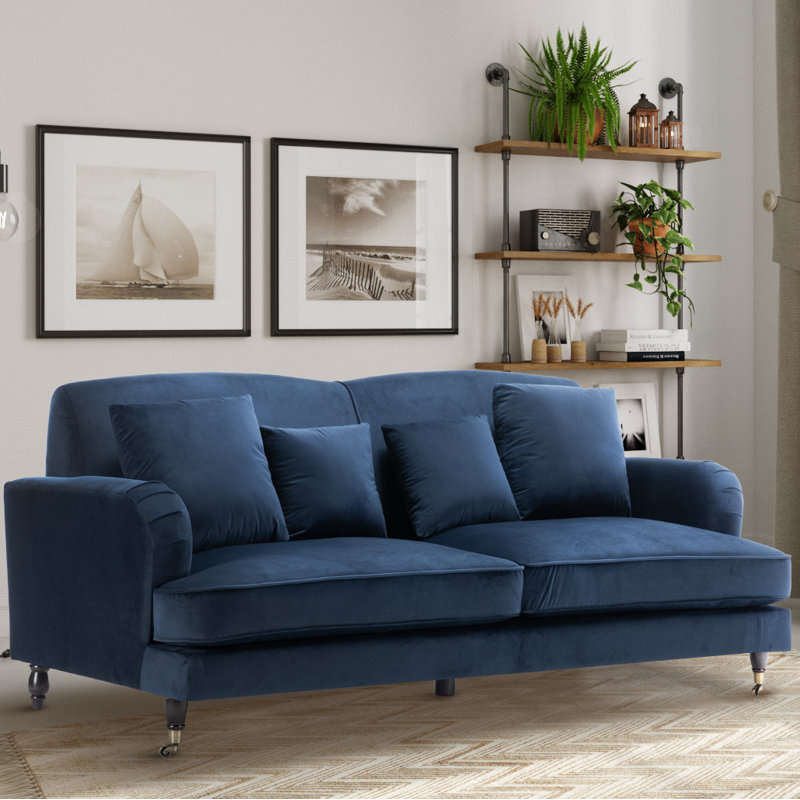 Penermon Roll Arms Sofa, Navy Blue, 3