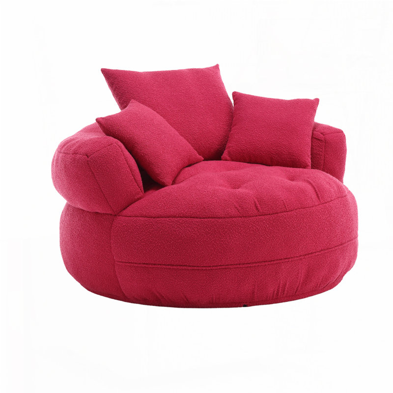 Kalojan Upholstered Accent Chair, Pink Boucle