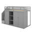 Lit mezzanine fonctionnel avec tablettes, armoires et tiroirs-1442688106