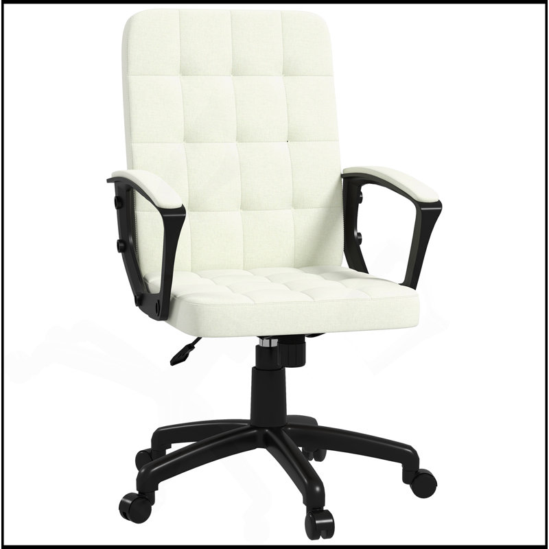 Chaise de bureau en lin Majeris, Beige