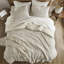 Édredon surdimensionné double / grand - 3 pièces en coton à bourre géométrique 100% beige chatoyant