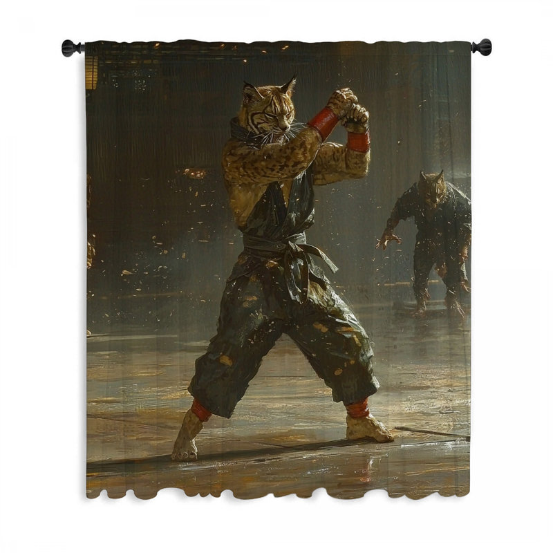 Rideaux de fenêtre Martial Artist, L 50 po x L 96 po
