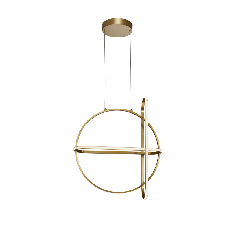 3 - Light LED Unique/Statement Pendant, Gold