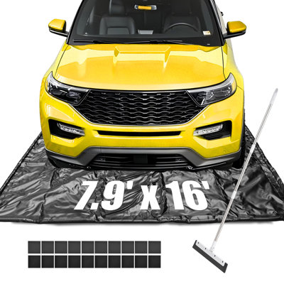 Rouleau de plancher de garage 7,9 pi x 16 pi gris
