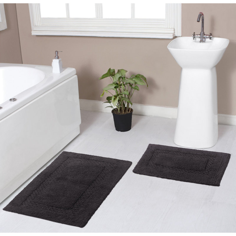 Tapis de bain 100% coton Classy Bathmat Collection (ensemble de 2), gris
