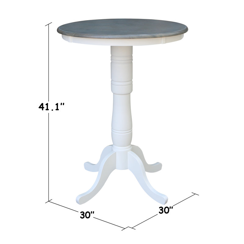 Mosteller Solid Wood Dining Table, White/Heather Gray, 42" H x 30" W x 30" D