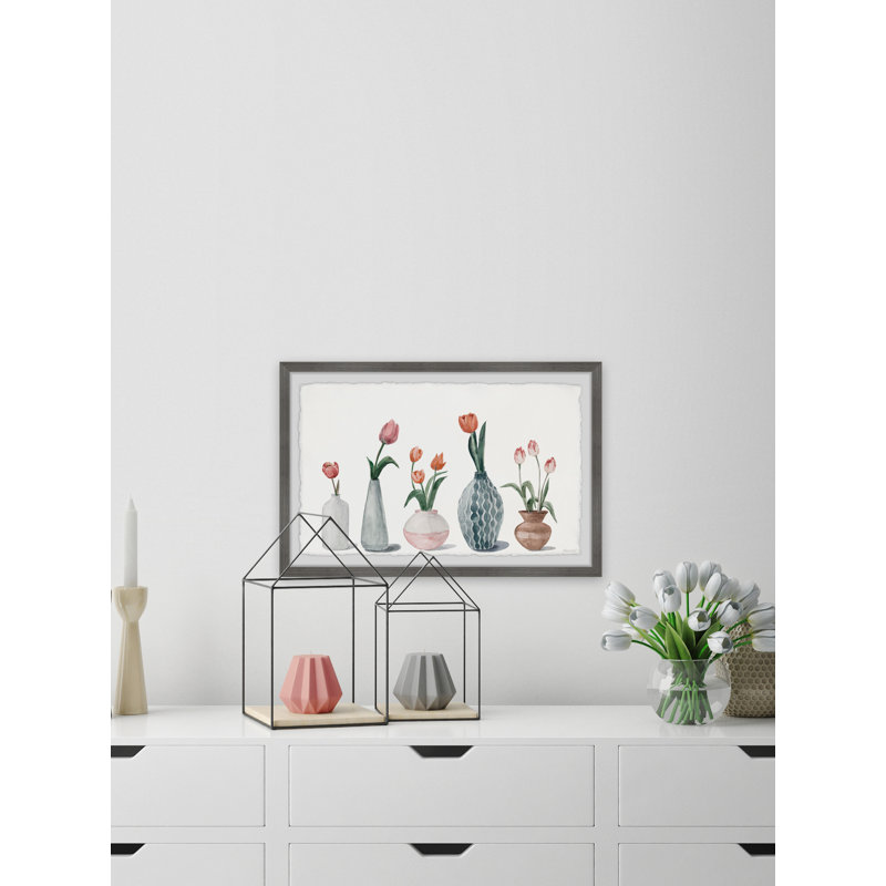 Bottled Tulips - Single Picture Frame Painting, 61cm H x 91cm W
