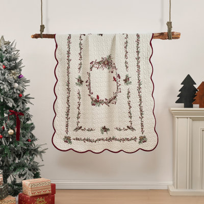 Holiday Splendor Embroidered Throw