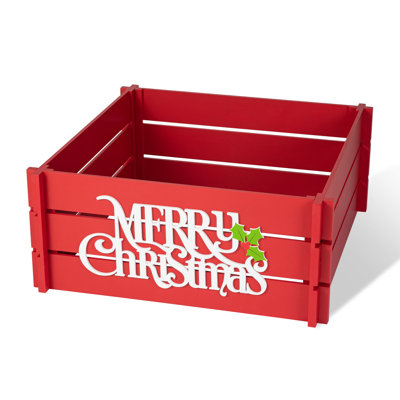 Wooden "MERRY CHRISTMAS" Crate Christmas Tree Collar