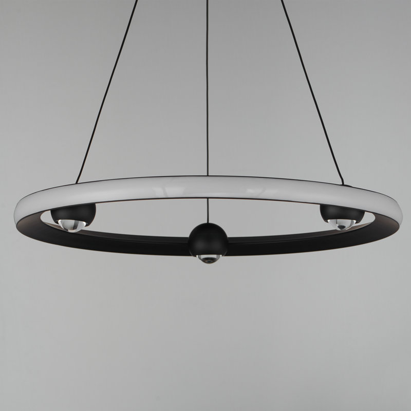 Luminaire suspendu 1 lumière, Noir, H 2,75 po x l 24 po x P 24 po
