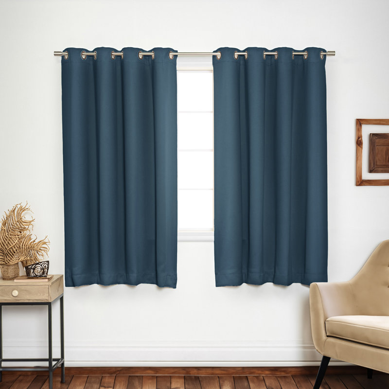 Paire de rideaux occultant Aubreey, Indigo, L 52 po x L 72 po