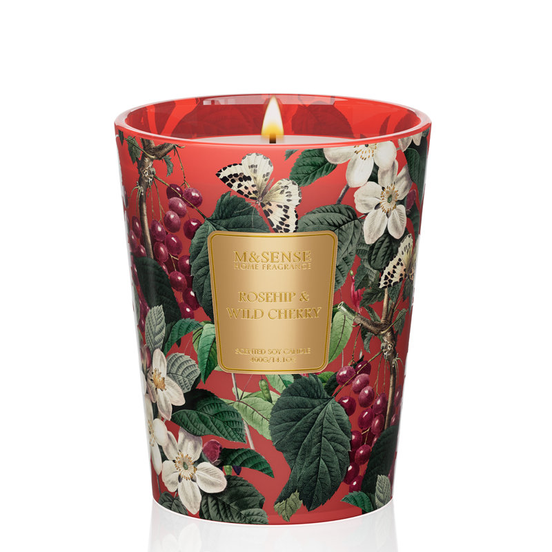  Grande bougie Patchouli Soy, 3-Wick 35oz 150H, bougie d'aromathérapie pour la méditation, 14,1 oz, Cerisier sauvage