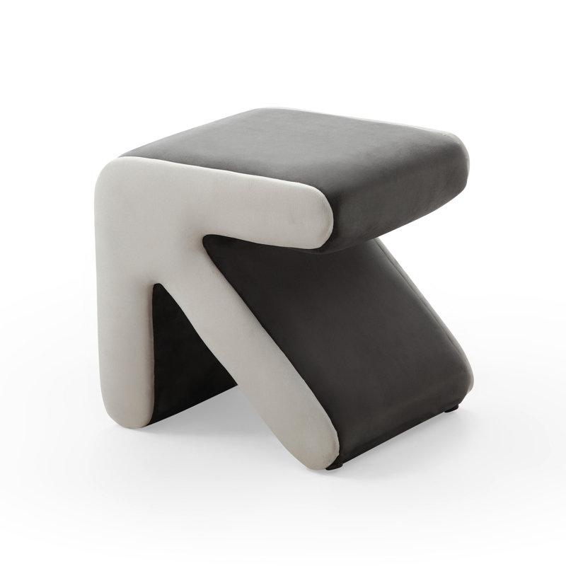 Creative - Balcon - Banc à chaussures en velours gris, repose-pieds, tabouret, tabouret de chambre moderne pour le salon,