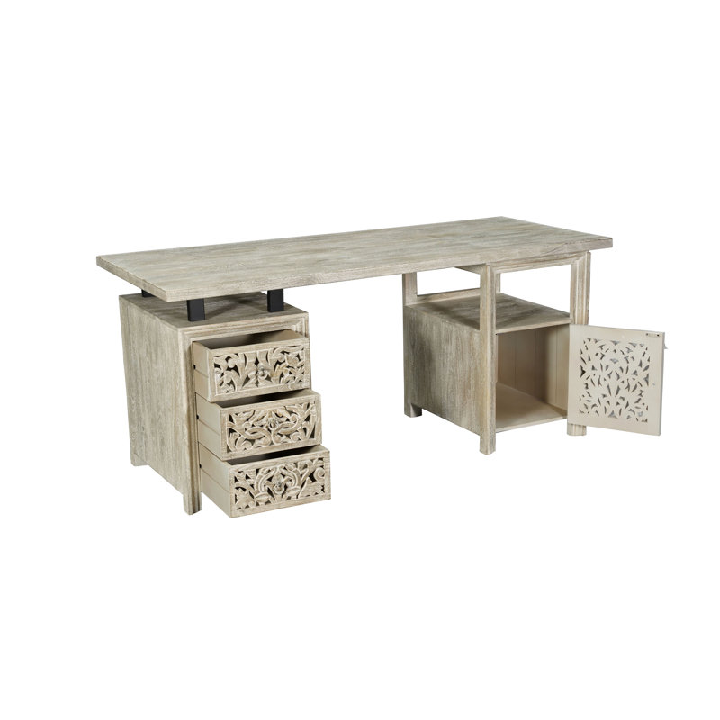 Bureau d'écriture rectangulaire l 68 po Harleen, Gris