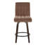 Tabouret de comptoir à hauteur fixe Harrison de 26 po avec pieds en bois courbé et repose-pieds rond-132790695-132790699