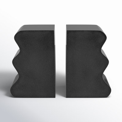 Moresby Aluminum Wave Inspired Bookends