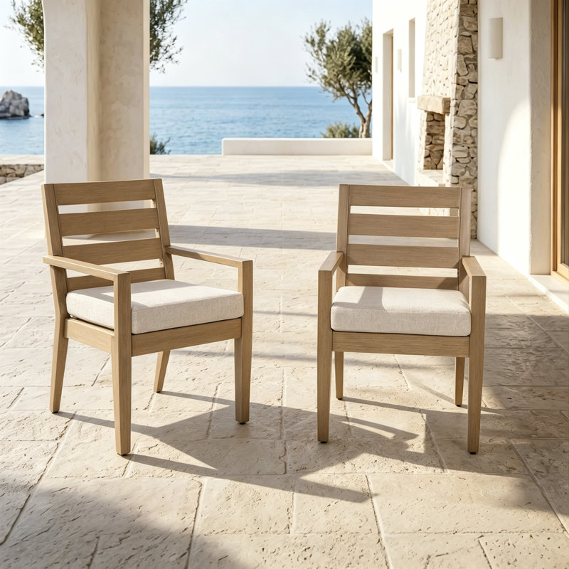 Chaises de patio en aluminium avec coussins