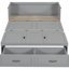 Lit en gris, capacité et abondance de tiroirs Lit gris, configuration spacieuse compatible