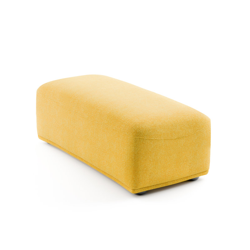 Aukeem Upholstered Ottoman, Yellow Chenille