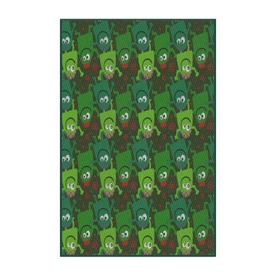 Tapis vert / rouge Mabel