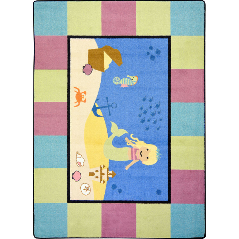 Tapis pour enfant Kid Essentials Lil 'Mermaid, Rectangle 5 pi 4 po x 7 pi 8 po