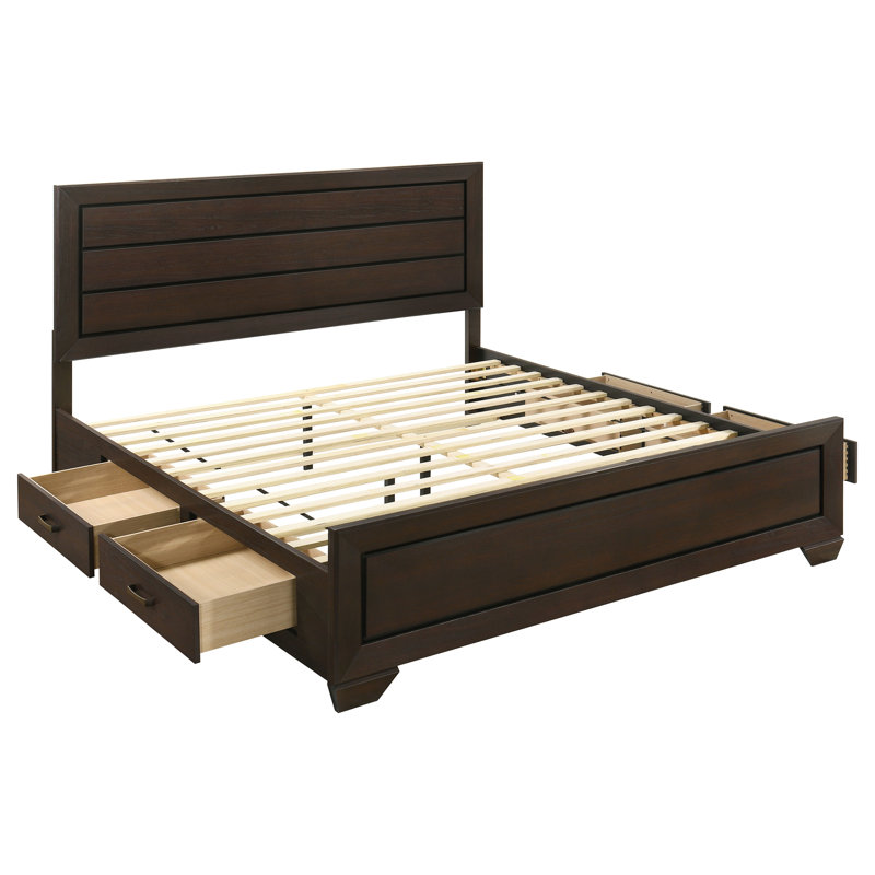 Brookes Wood Eastern King Storage Panel Bed Dark Cocoa, Dark Cocoa, King