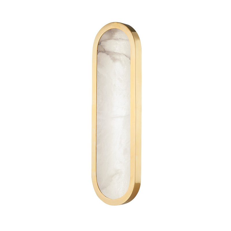 Manhasset 1 - Light LED Flush Mounted Sconce, Aged Brass, 18" H x 5.5" W x 1.5" D
