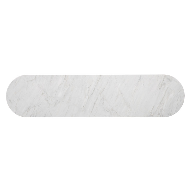 Walnut and Marble Transitional Console Table