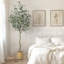 Arbre d'eucalyptus artificiel - Fausse feuille d'argent en pot de paille pour la maison et le bureau-335199957-335199962