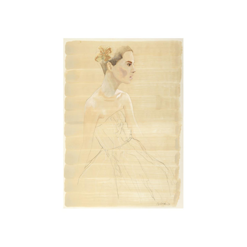 Study - Expectant Print by Sarah Atkinson, 43" H x 30" W x 1.5" D, Glass Coat