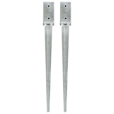 vidaXL Ground Spikes Silver Galvanised Steel