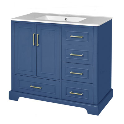 Meuble-lavabo traditionnel 36 "avec lavabo en céramique