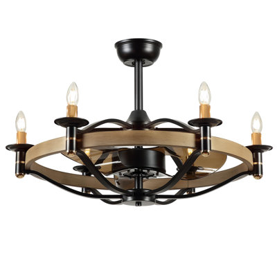 23/32" Caged Modern Farmhouse Ceiling Fans With Lights And Remote