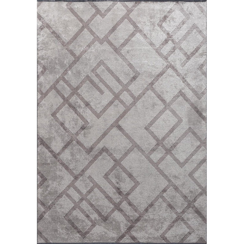 Rapture Geometric Shapes Area Rug in Gray, Rectangle 7'10" x 9'10"