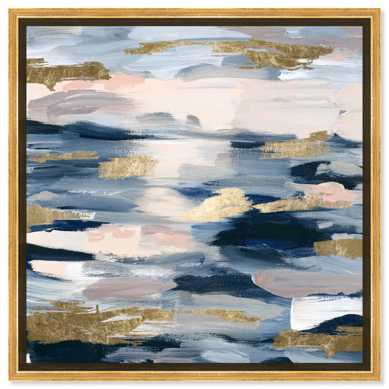 «Smoke on the Water», reproduction d'impression sur toile, Cadre doré, H 40 po x l 40 po