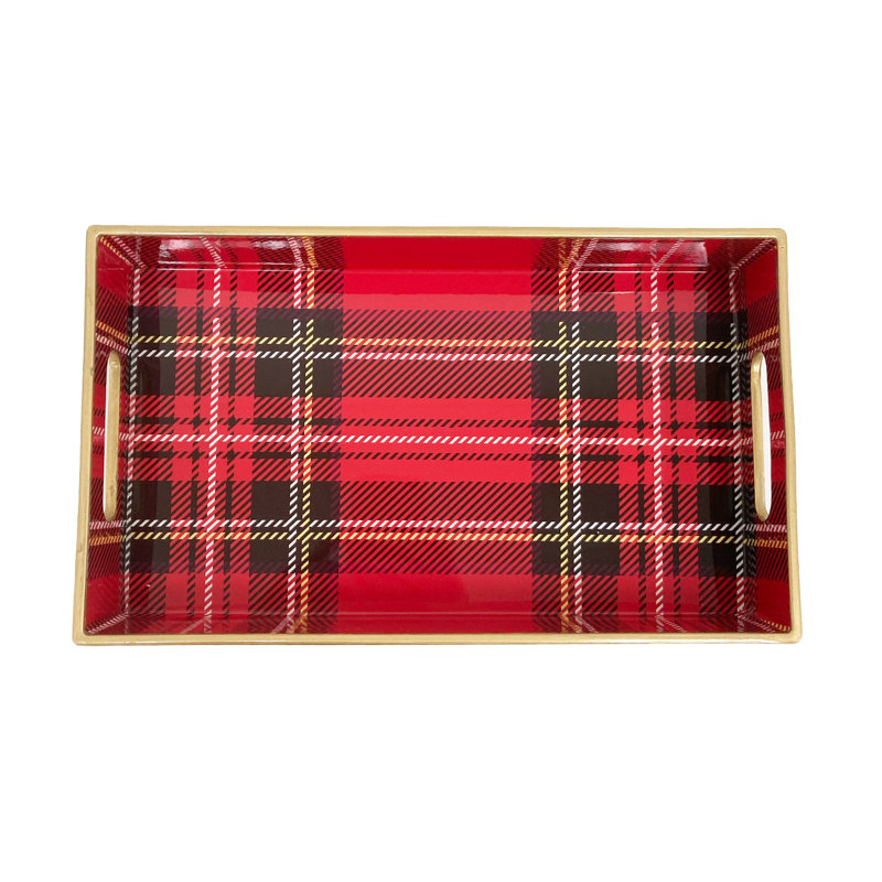 Red Plaid Vanity Tray
